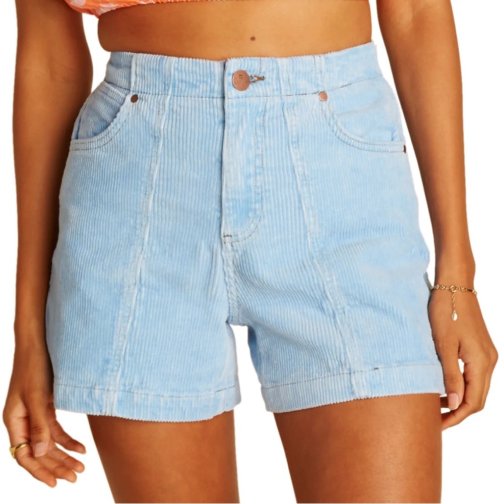 Wrangler Women's High Waist Light Blue Corduroy Shorts